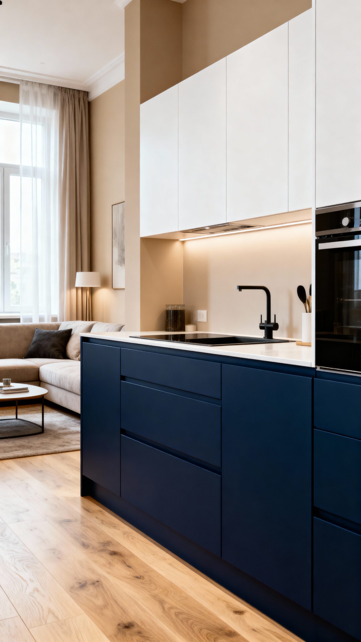 sophisticated visual contrast with two tones