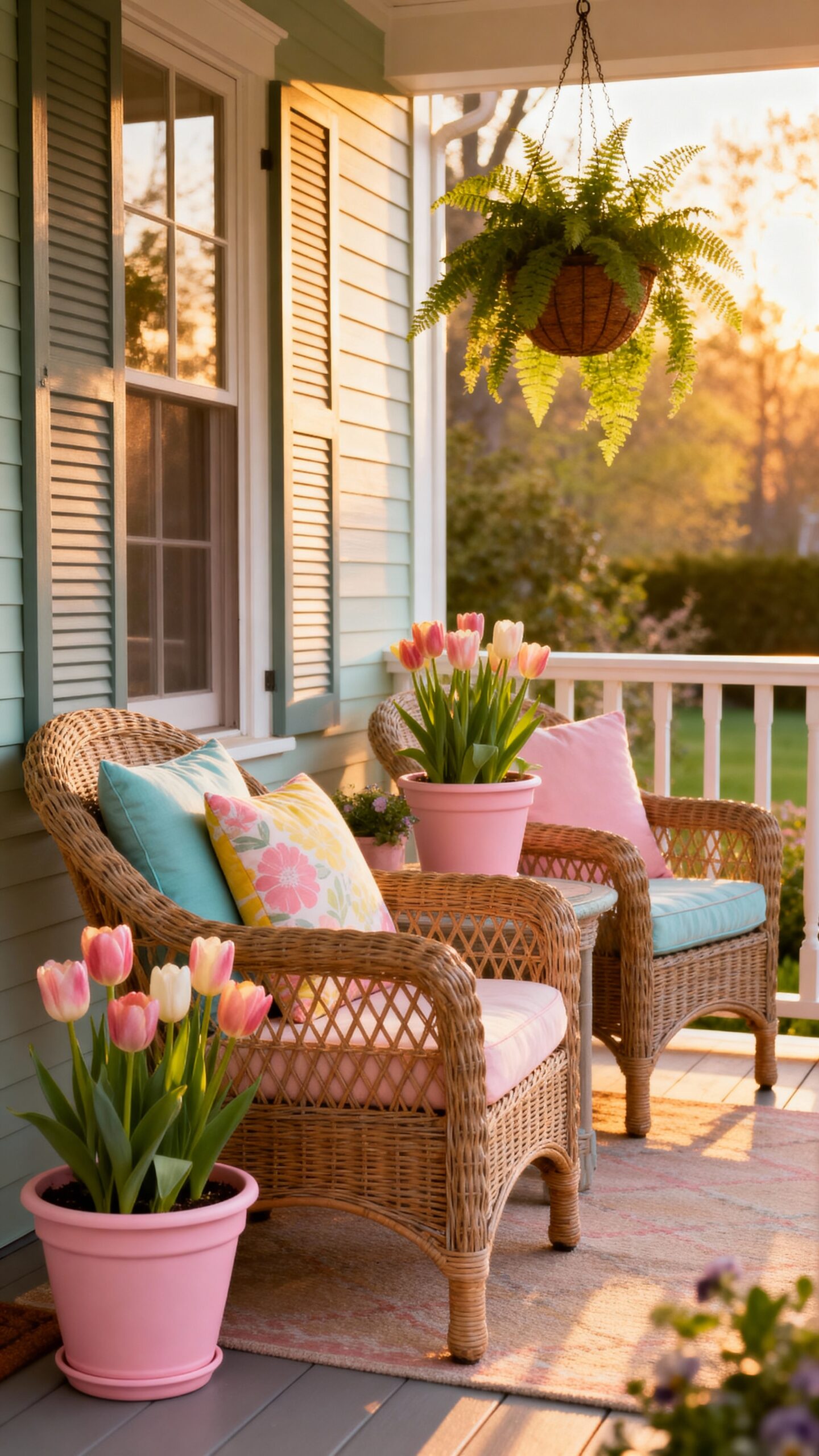 spring porch decor boosts curb appeal