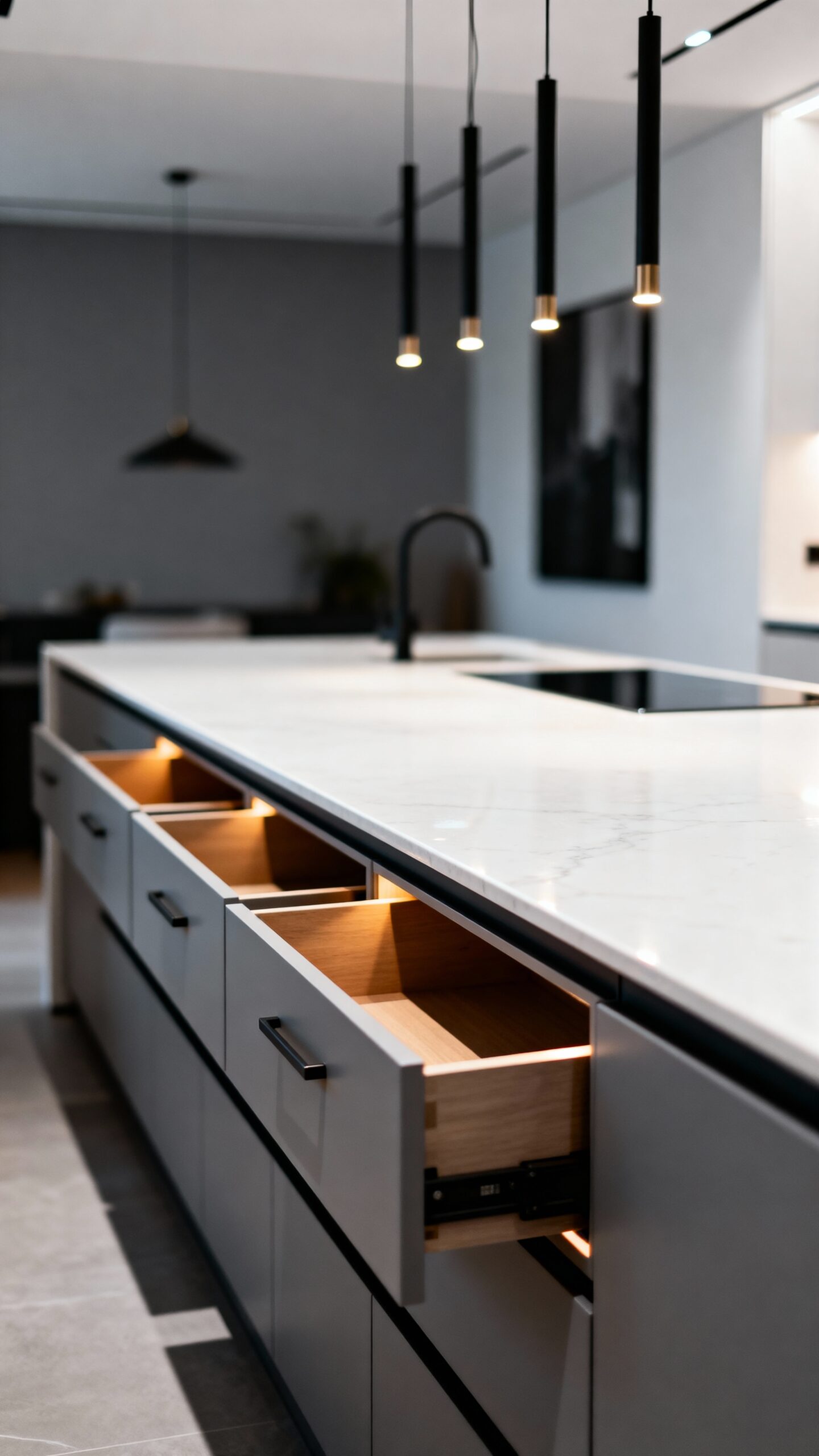 streamlined compact efficient kitchen islands