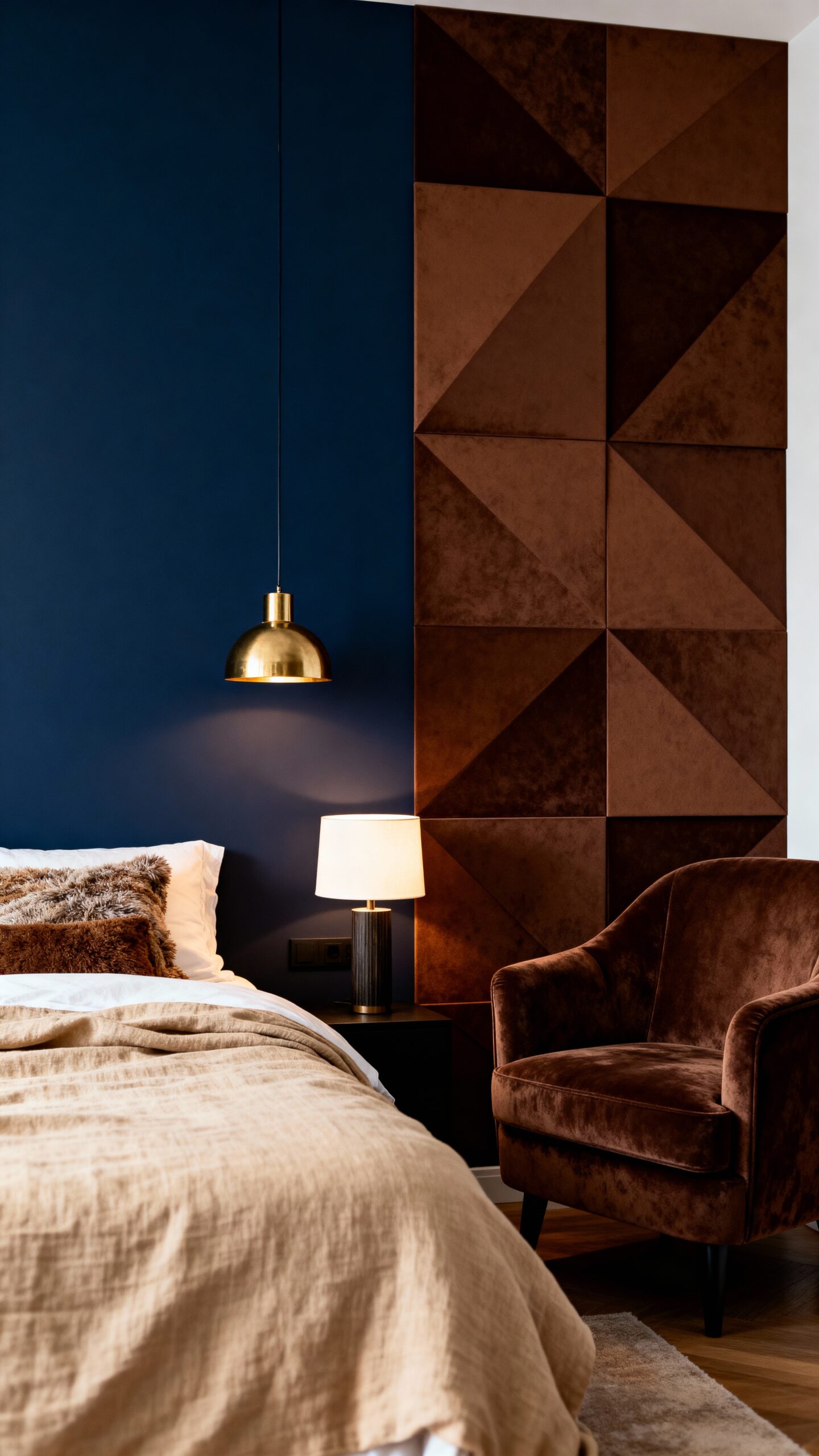 striking two tone feature wall decor