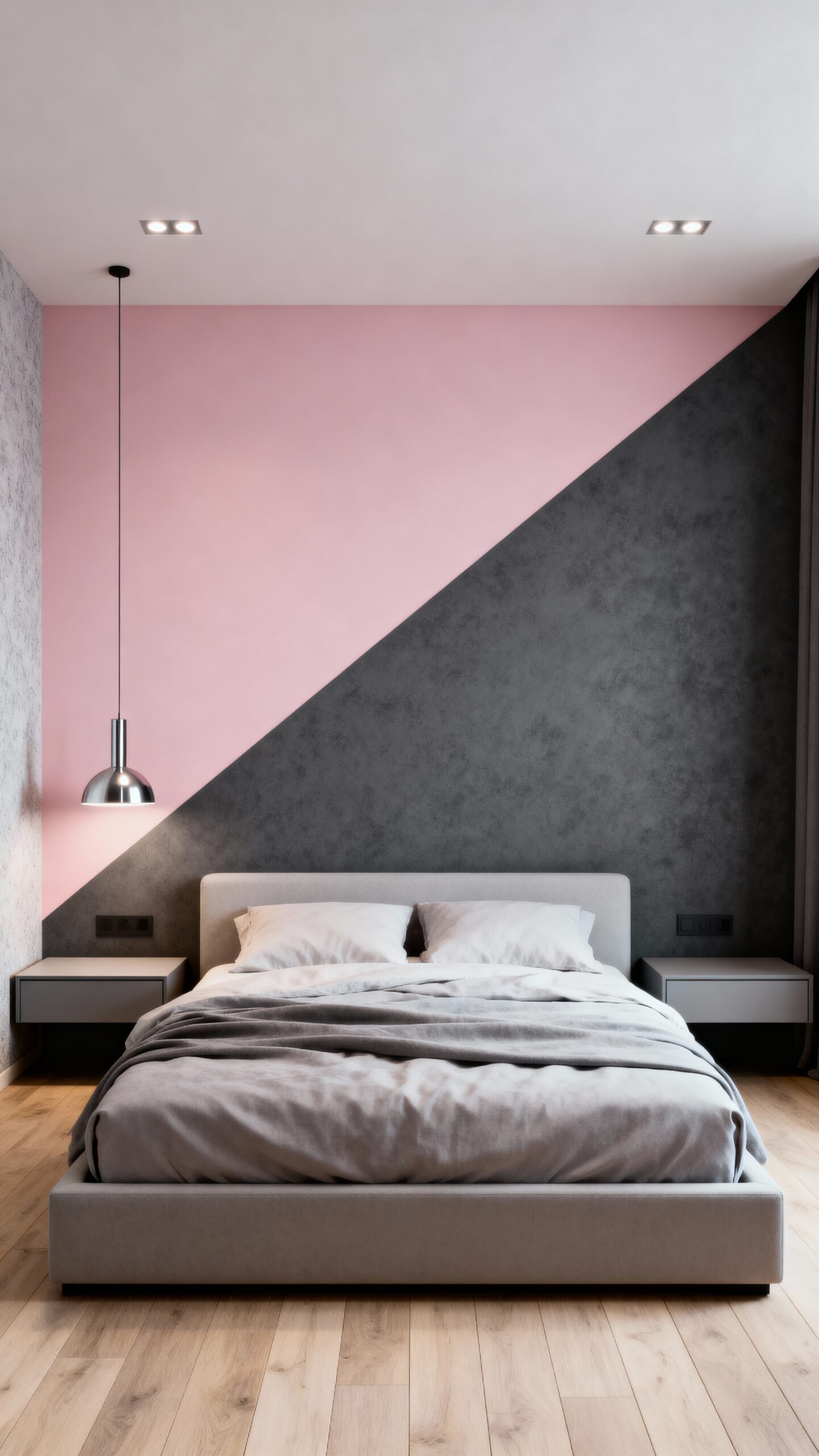 striking two tone geometric wall designs