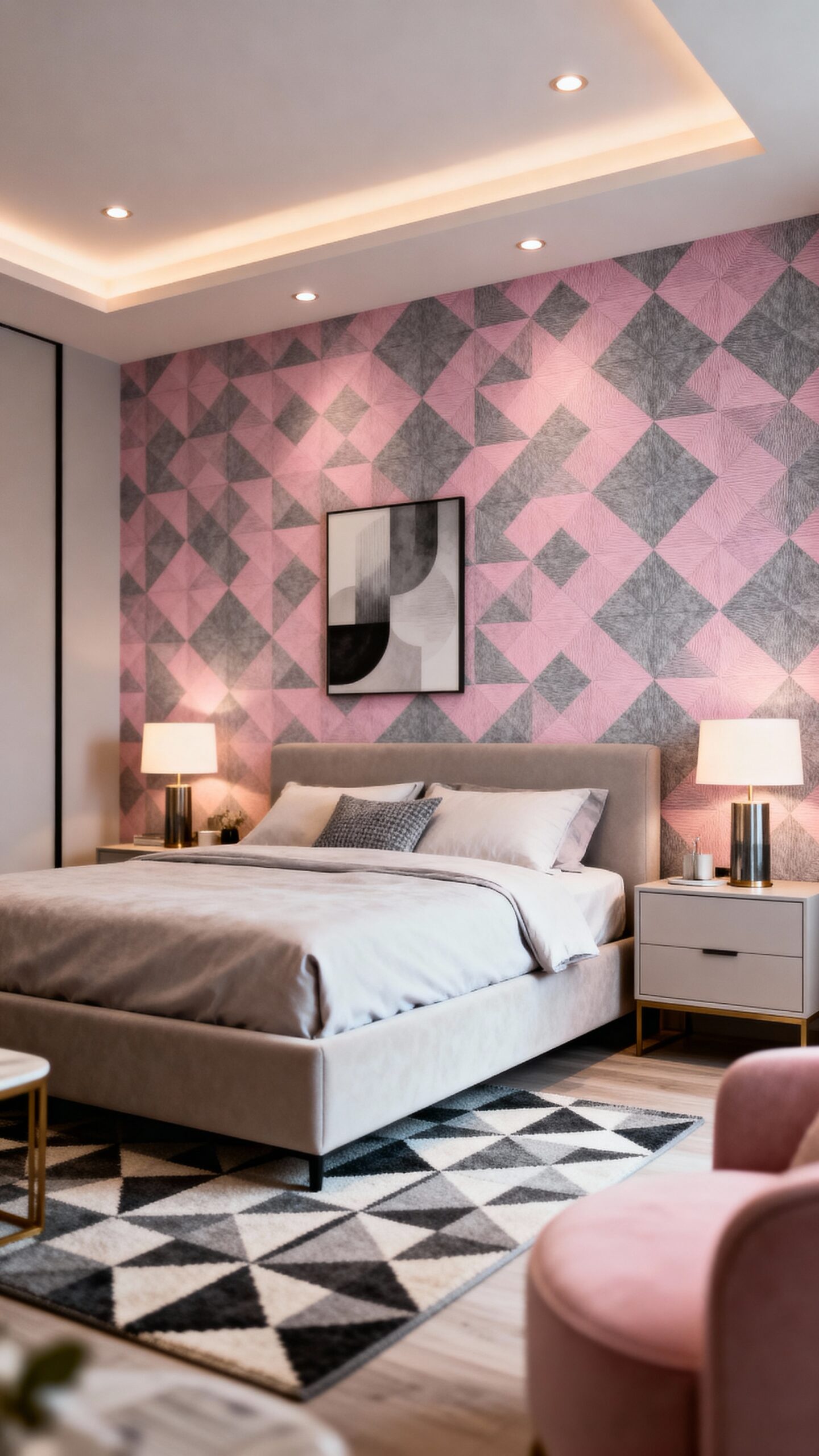 stylish soothing geometric pattern wallpaper