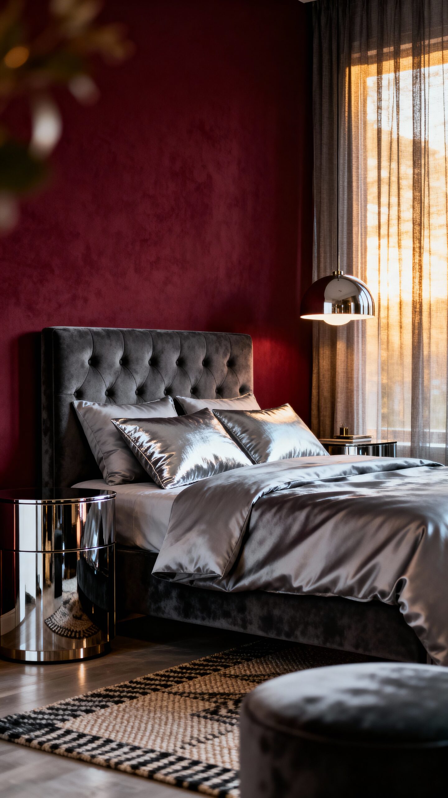 sumptuous burgundy and silver grey sanctuary