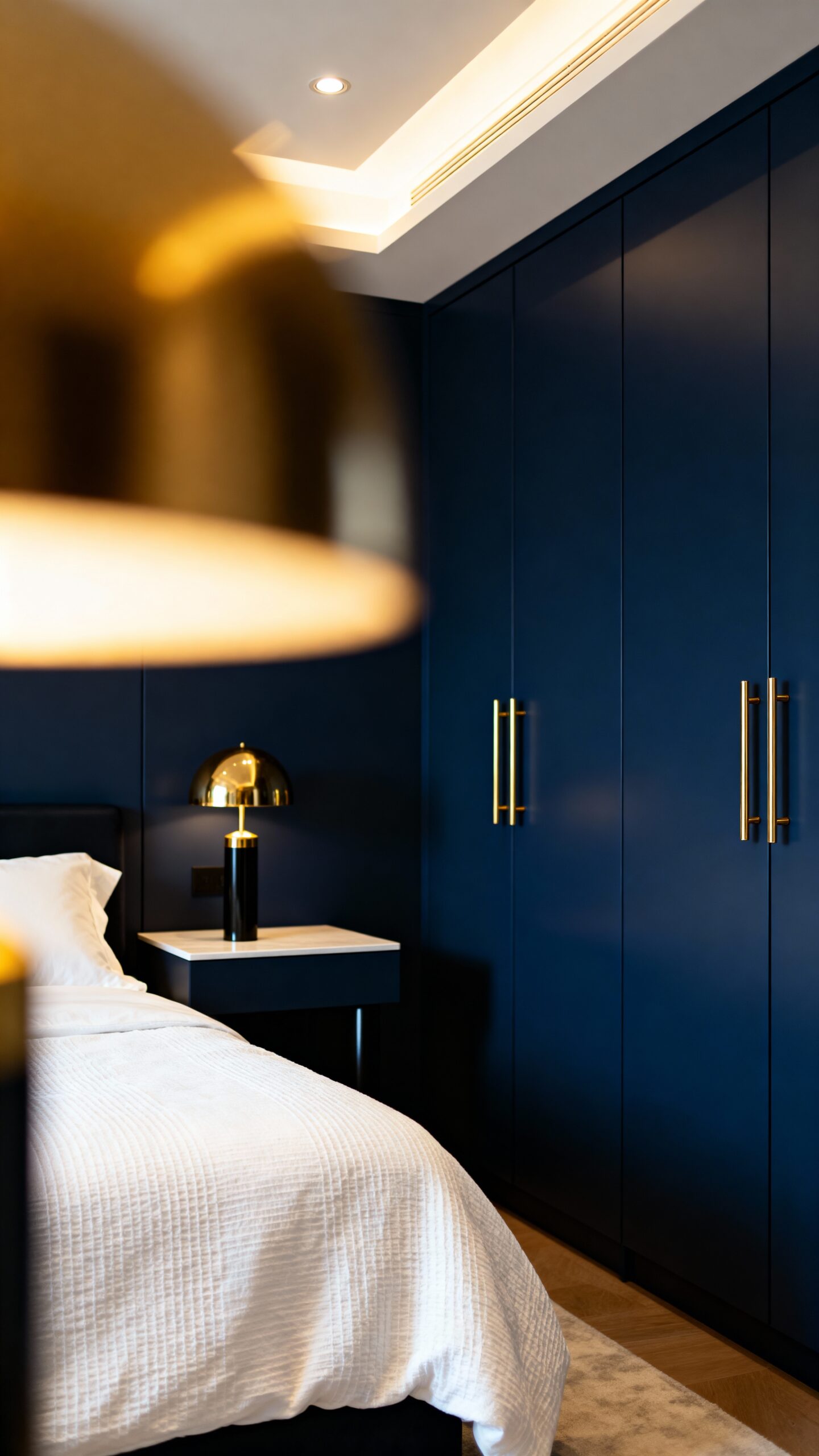 tailored navy storage architectural elegance