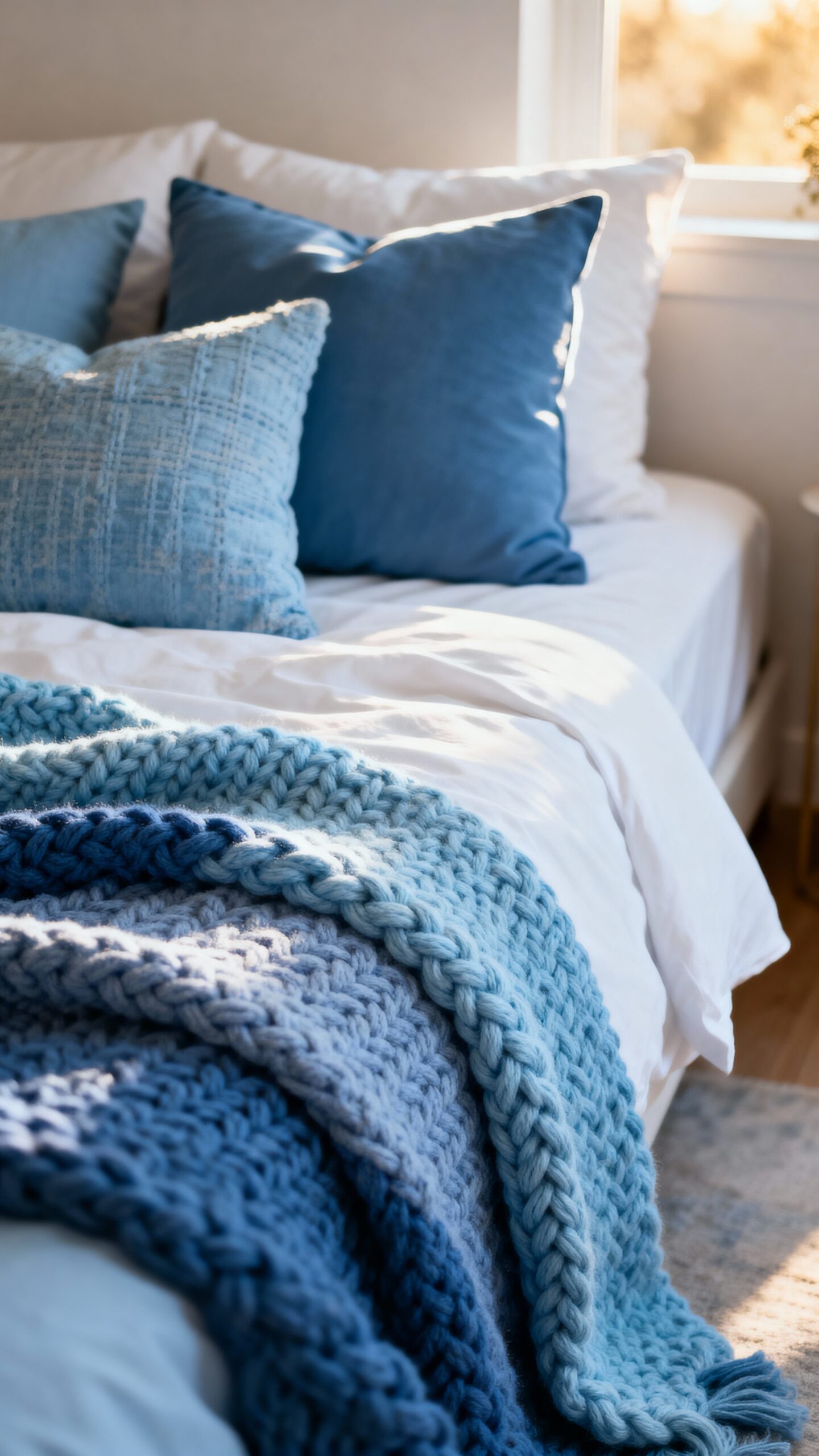 textured blue bedding decor sanctuary