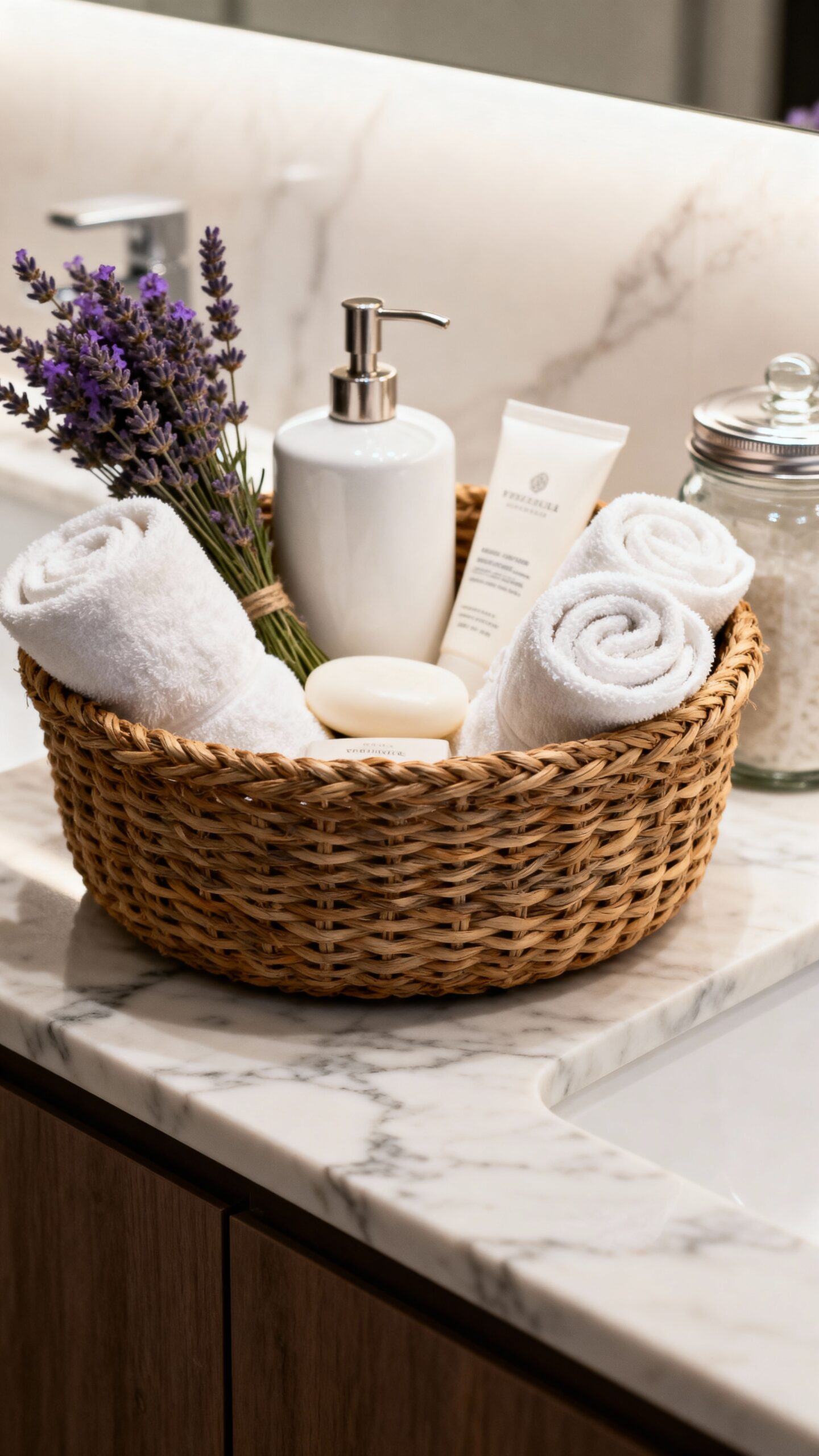thoughtful guest bathroom basket ideas