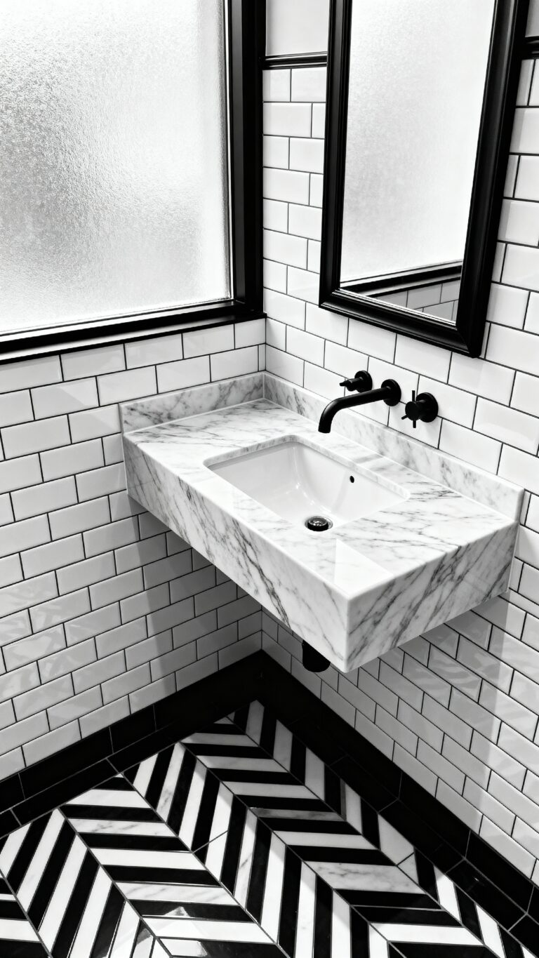 timeless black and white bathrooms