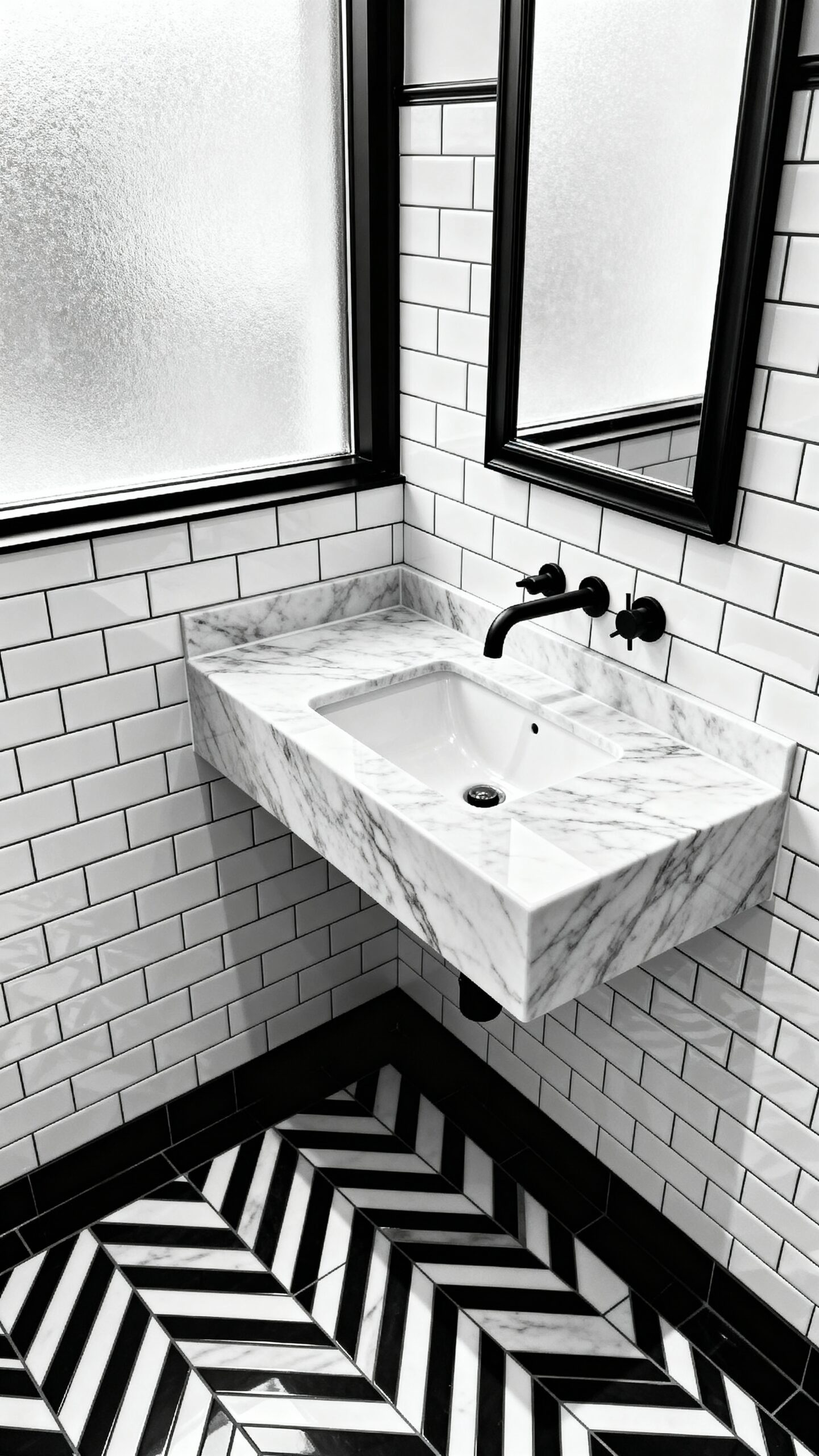 timeless black and white bathrooms