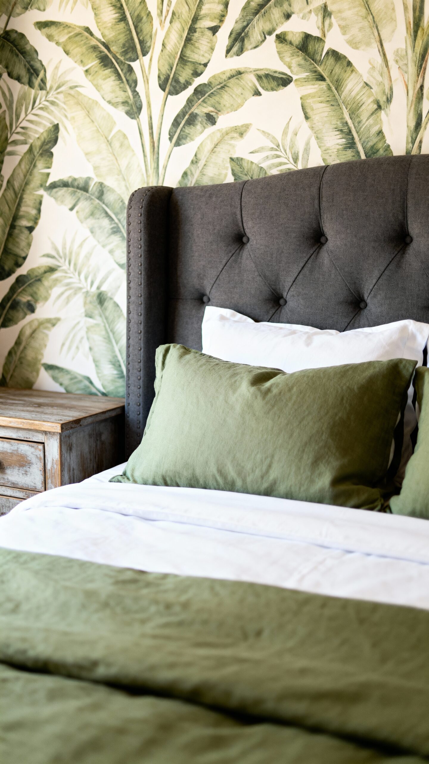 tranquil botanical retreat with neutral decor