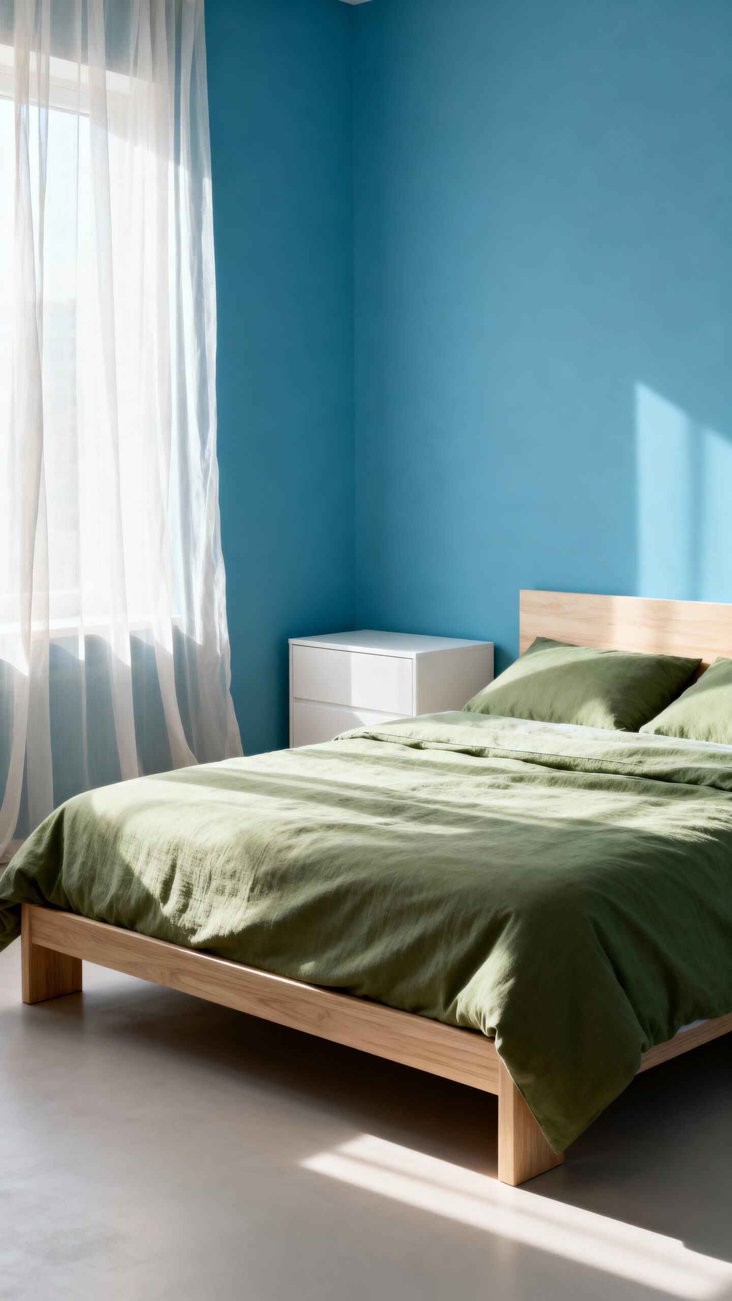 tranquil cerulean and sage minimalist retreat