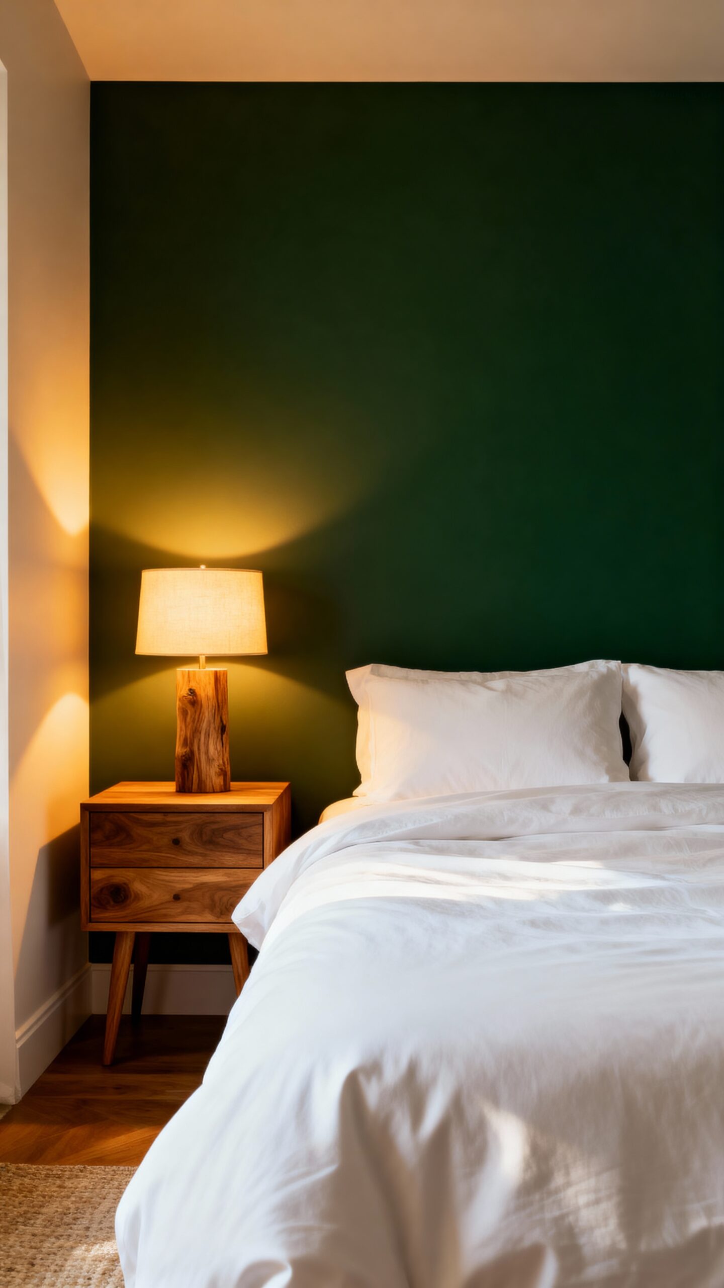 tranquil organic bedroom accent wall