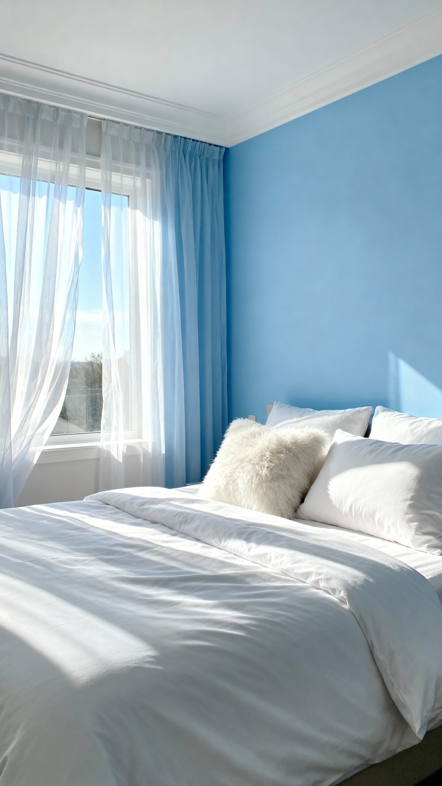 tranquil sky blue calming white oasis