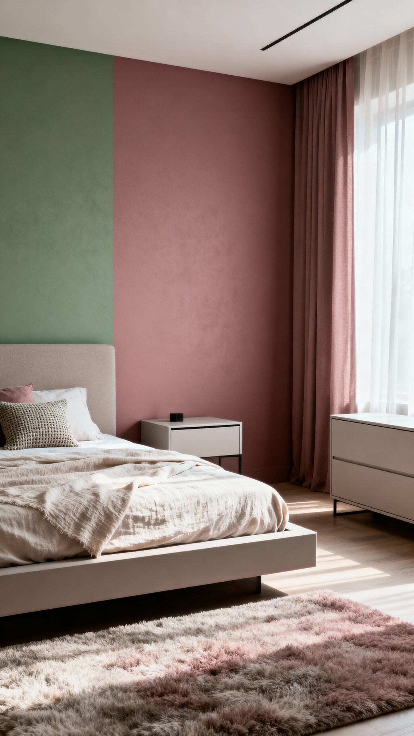 two tone colorblock feature wall