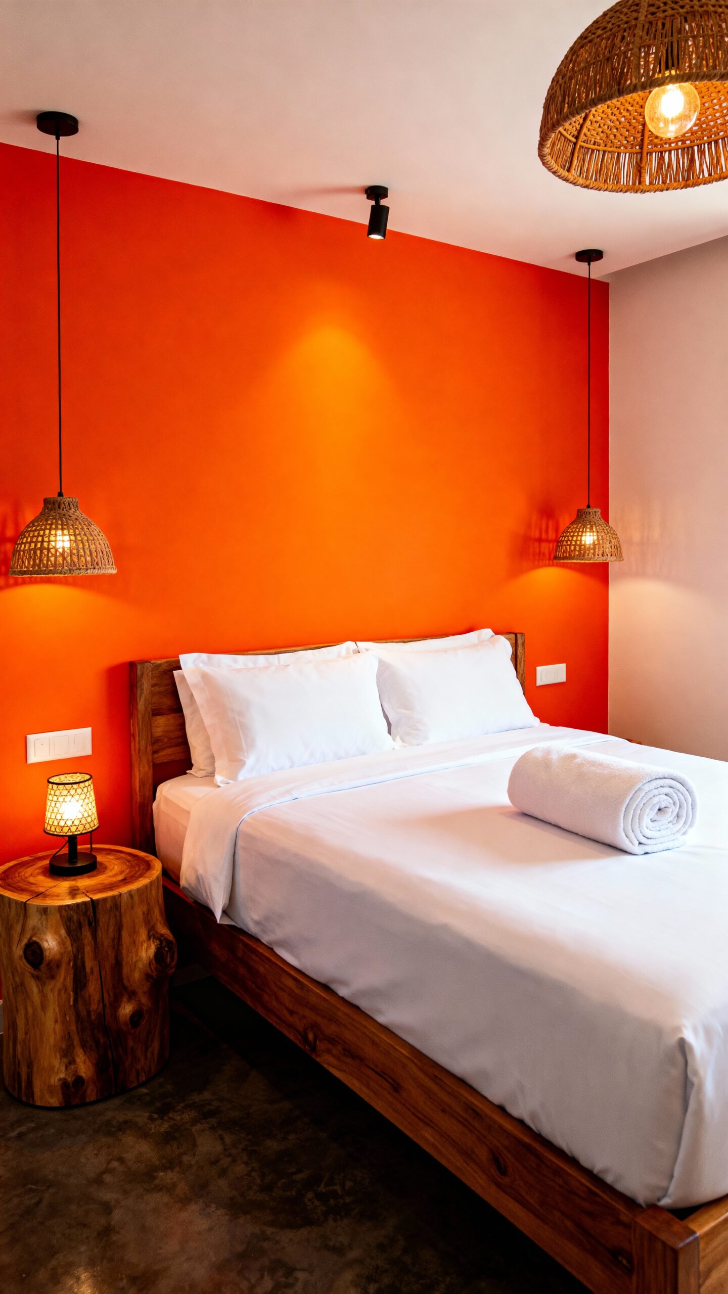 vibrant orange bedroom design ideas