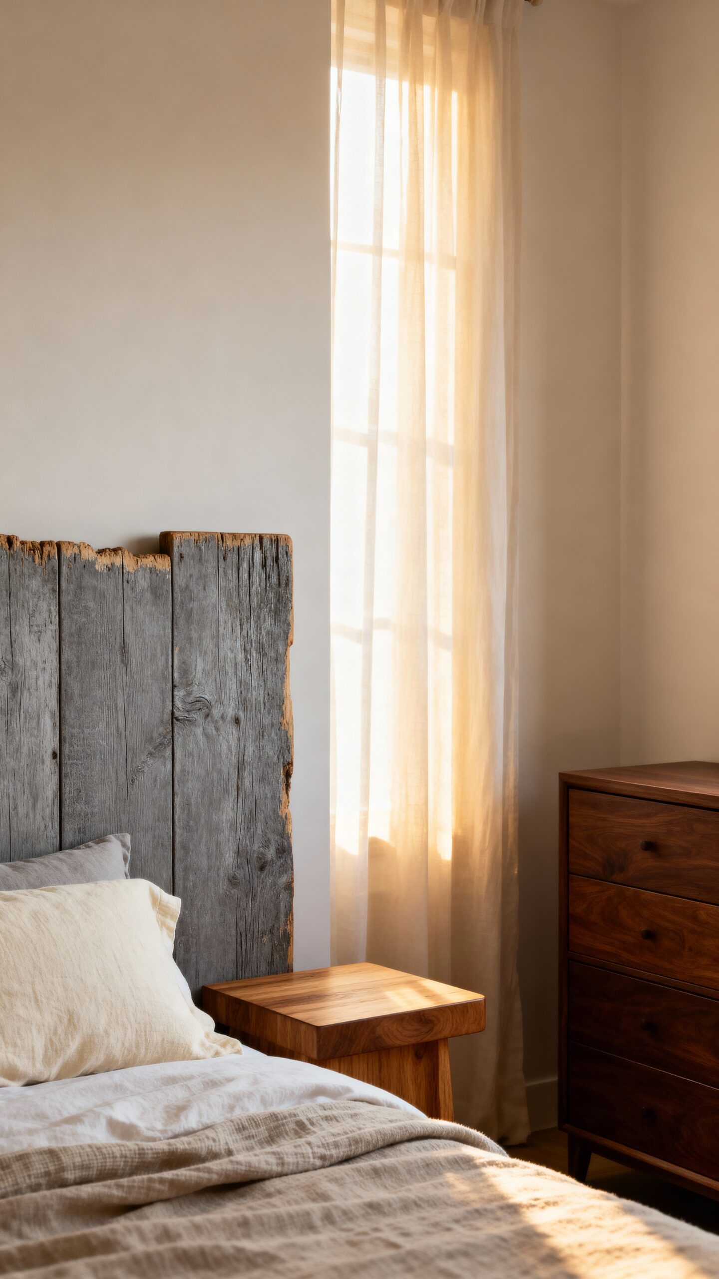 warm natural inviting textural bedroom furniture