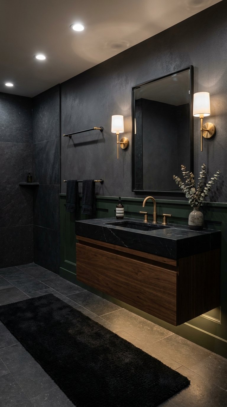 10 Moody Half Bathroom Ideas That Bring Drama and Depth
