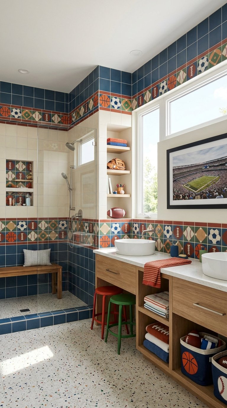 10 Beautiful Kids Bathroom Tile Ideas to Brighten the Space
