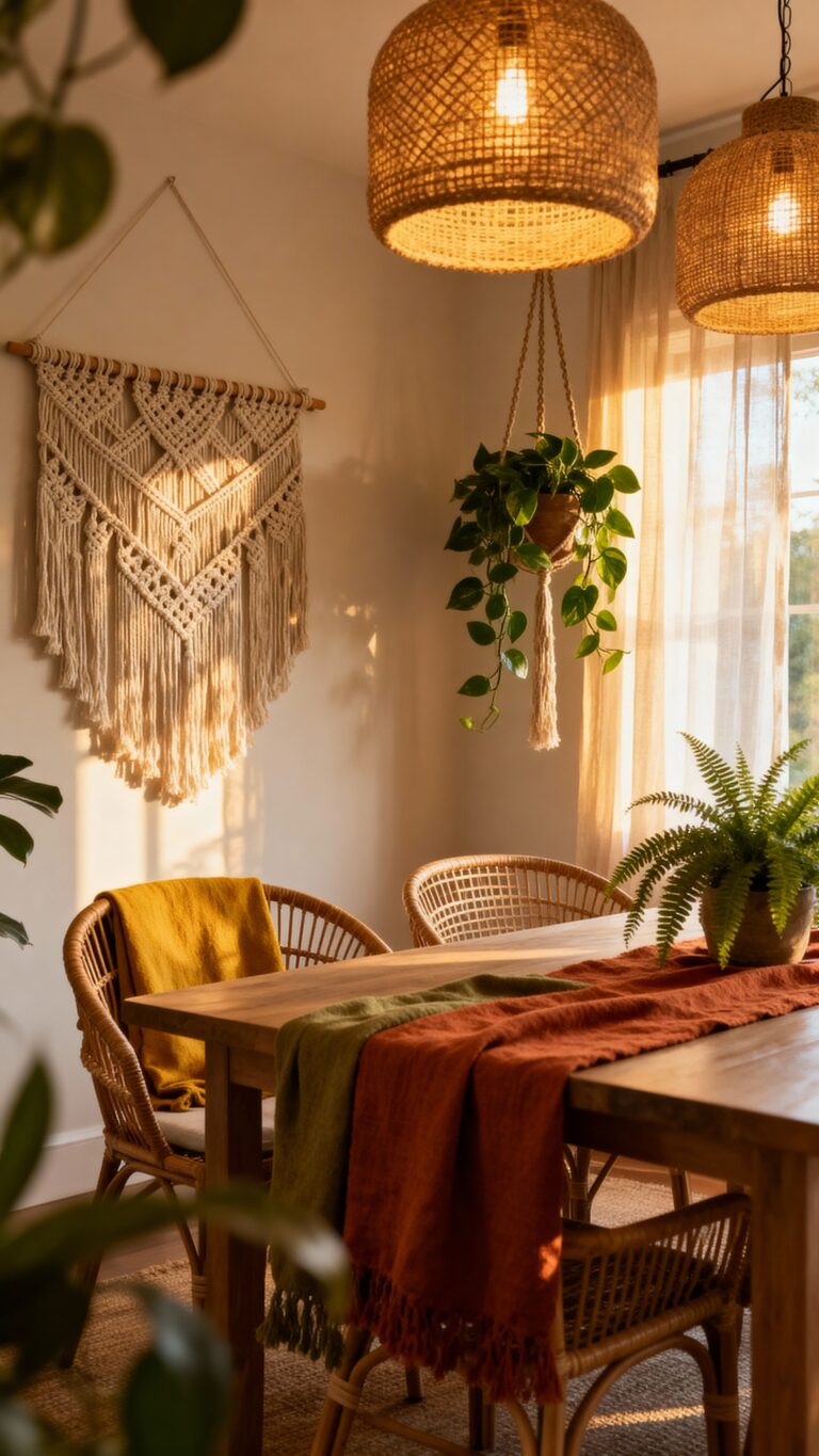 boho dining room relaxed artistic