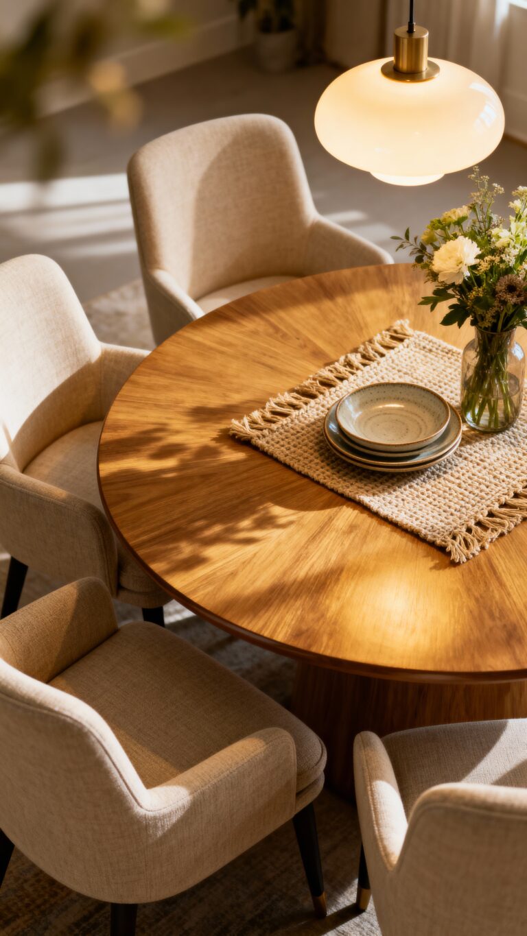 cozy and stylish round table decor