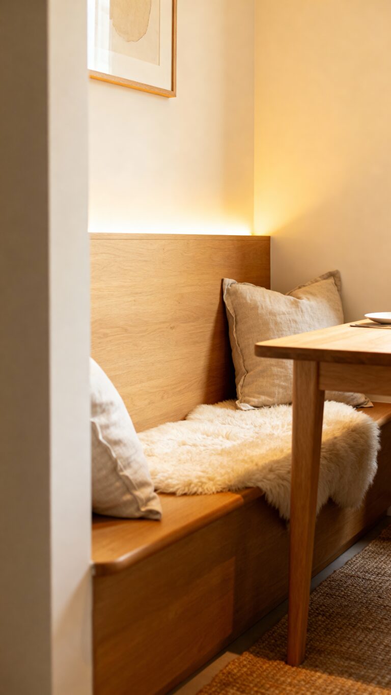 cozy dining room bench seating