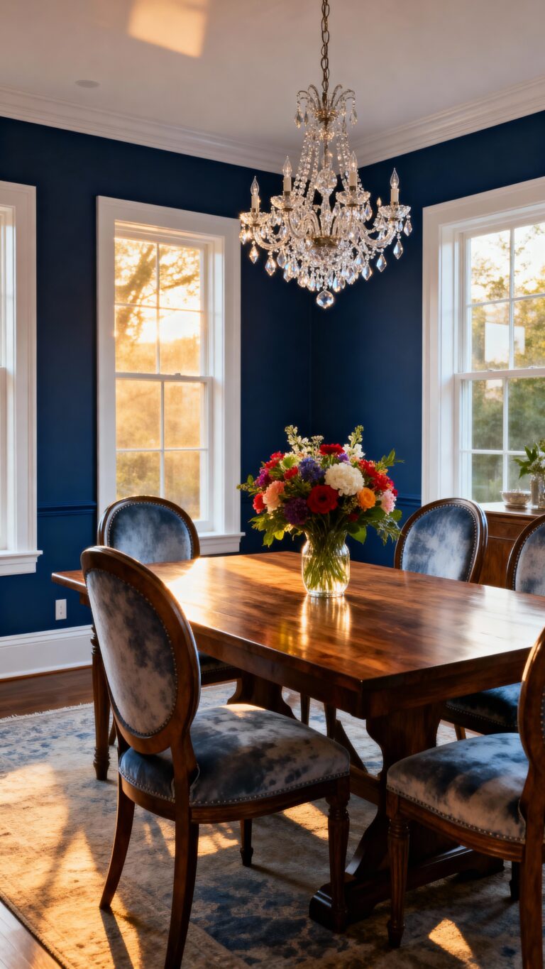 fresh and inviting blue dining