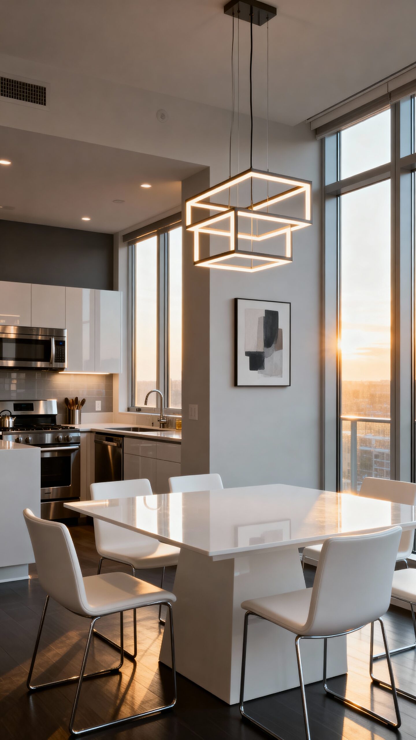 modern open condo dining
