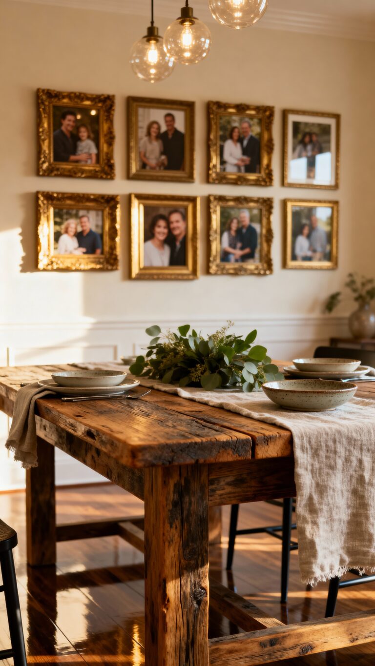 personal dining room photo wall