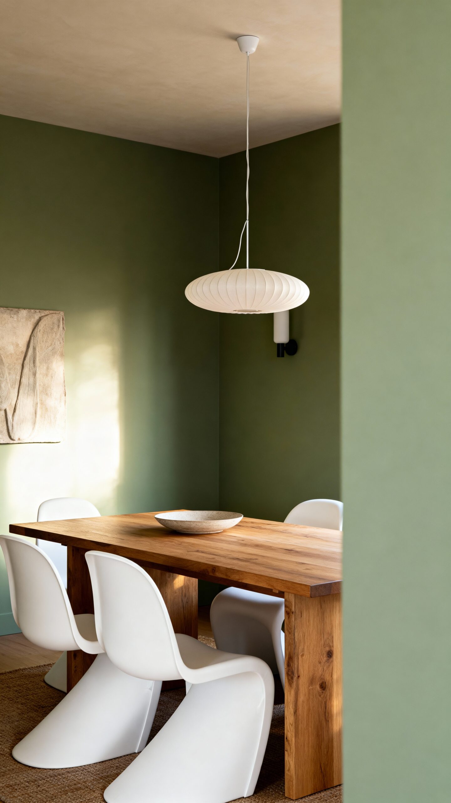 soft modern sage green dining