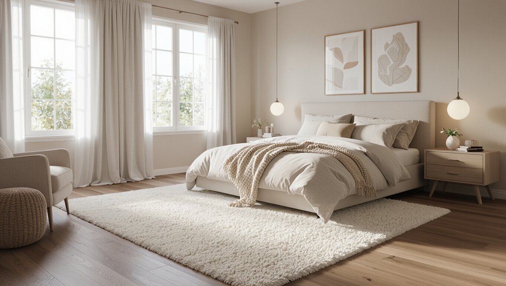 bedroom rug placement for style comfort