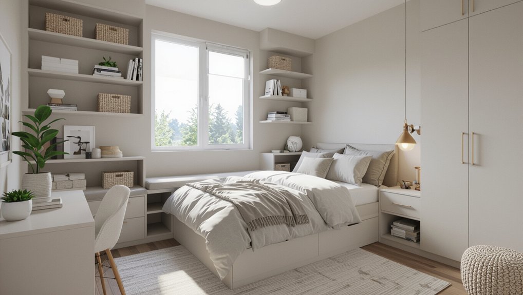 efficient space utilization in small bedrooms