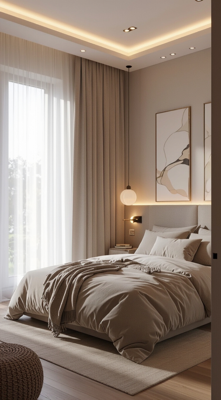 lighting transforms small bedroom feel