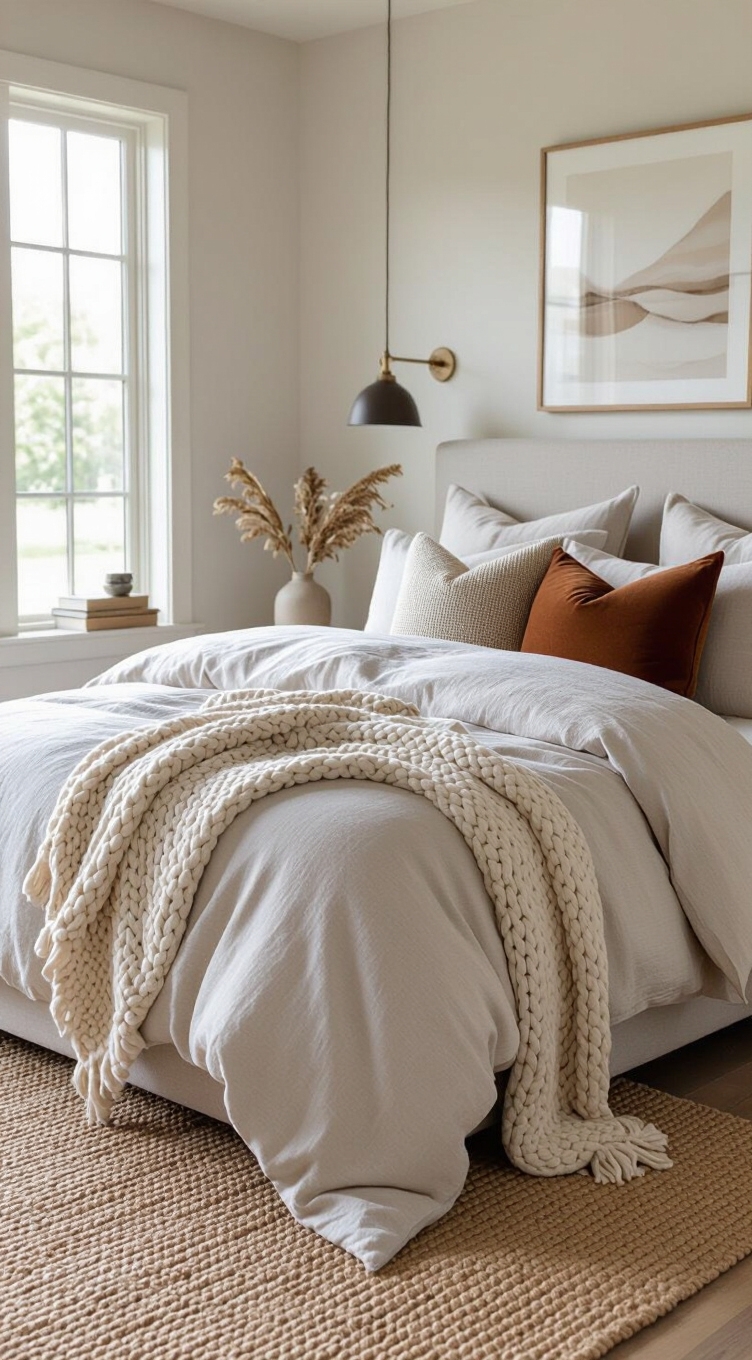textured layers elevate bedroom atmosphere